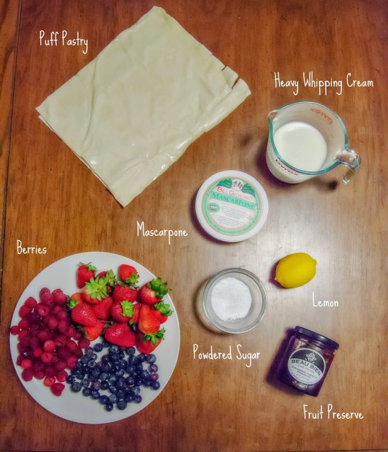 berry pastry with lemon mascarpone cream