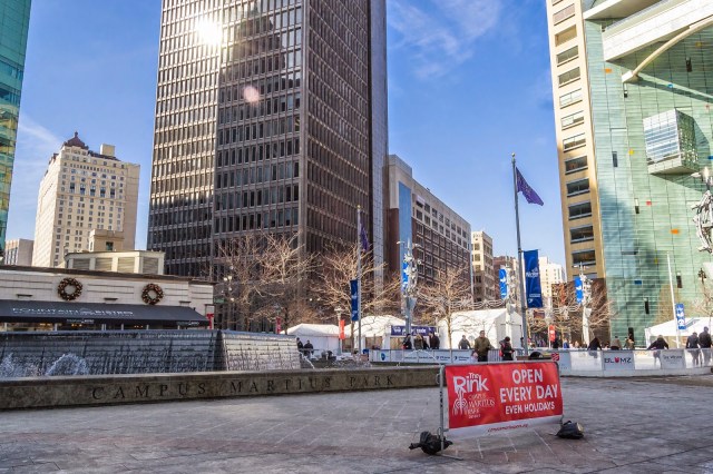 campus martius winter ice skating downtown detroit quicken loans
