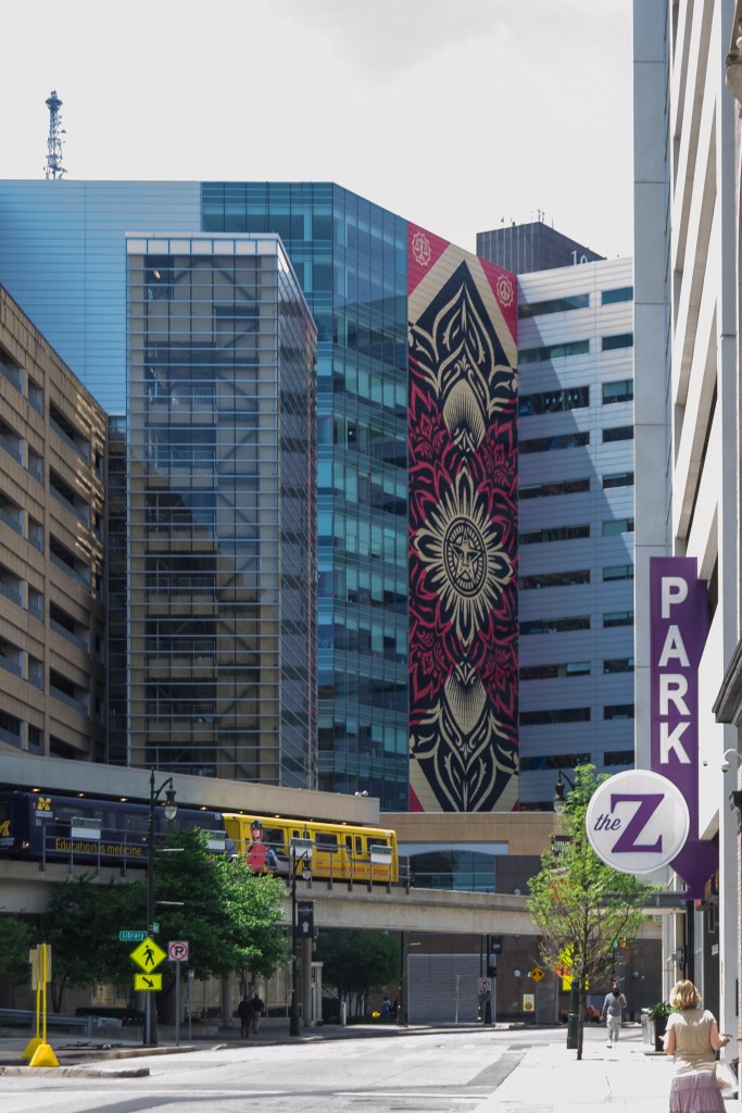 Detroit downtown mural